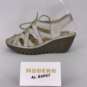 Fly London Womens Wedged Sandals Sz 37